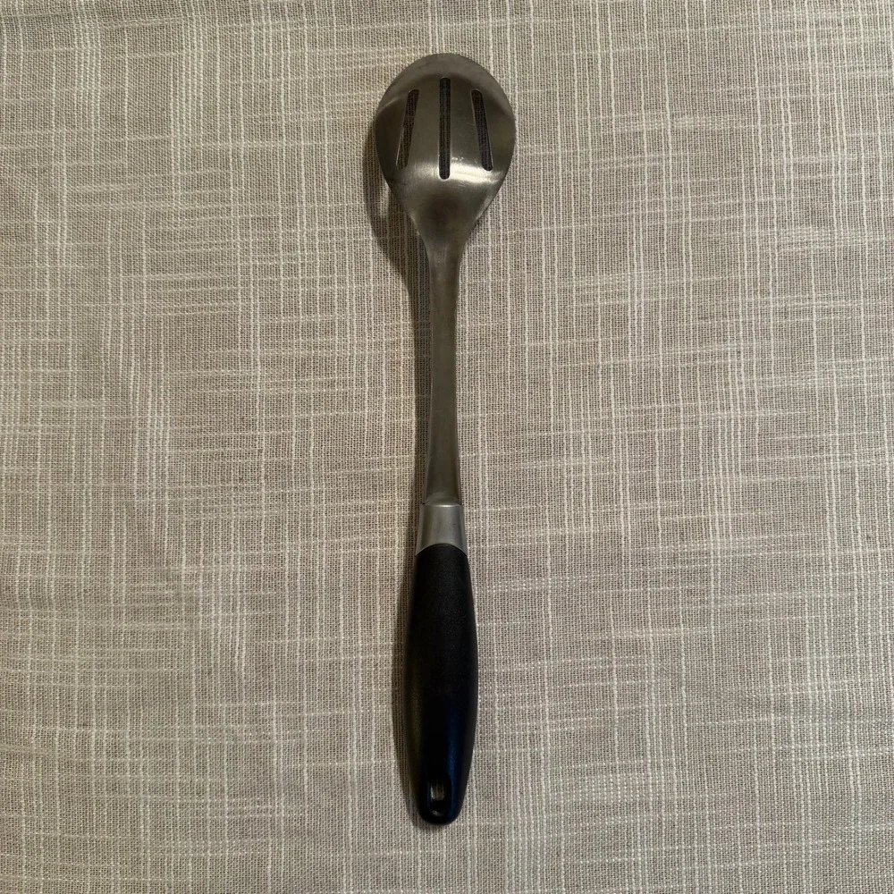 Ekco‎ Stainless Steel Slotted Spoon Black Ergonomic Handle 14 Inch Kitchen Tool